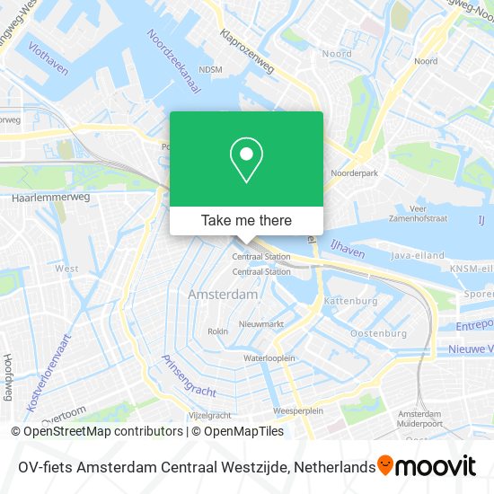 OV-fiets Amsterdam Centraal Westzijde map