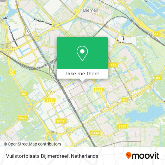 Vuilstortplaats Bijlmerdreef map