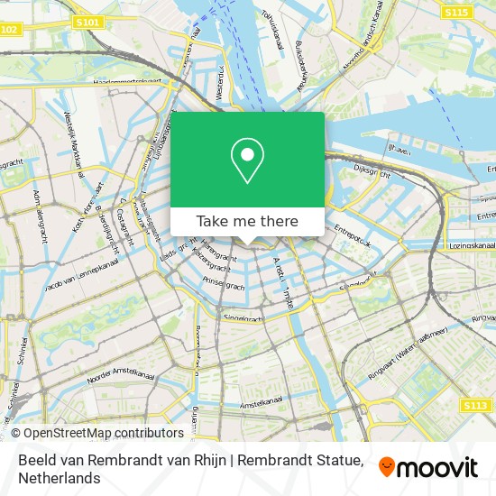 Beeld van Rembrandt van Rhijn | Rembrandt Statue Karte