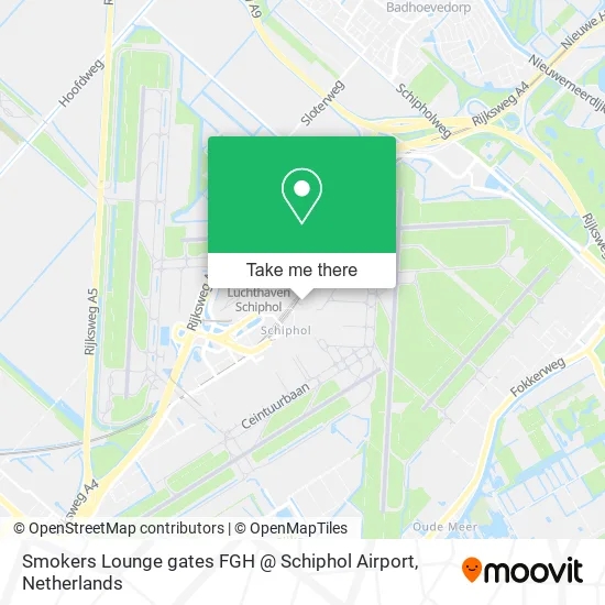 Smokers Lounge gates FGH @ Schiphol Airport map