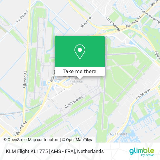 KLM Flight KL1775 [AMS - FRA] map