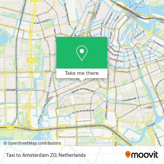 Taxi to Amsterdam ZO map