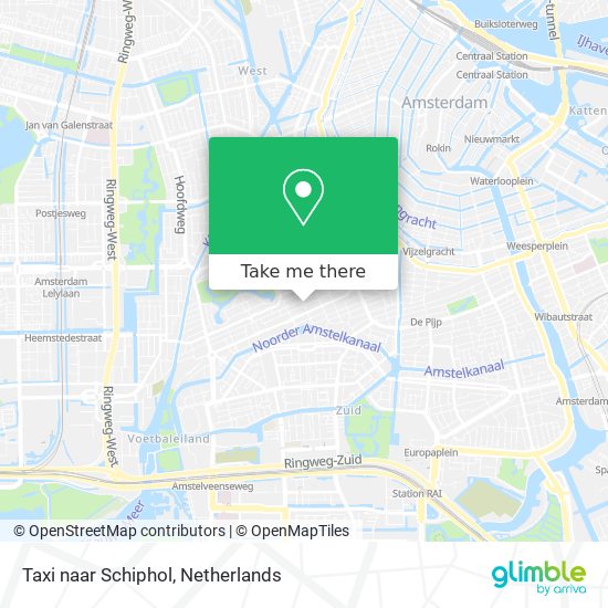 Taxi naar Schiphol map