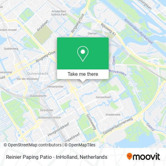 Reinier Paping Patio - InHolland map