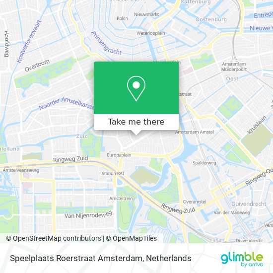 Speelplaats Roerstraat Amsterdam map