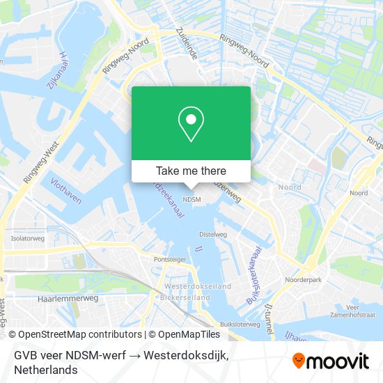 GVB veer NDSM-werf → Westerdoksdijk Karte