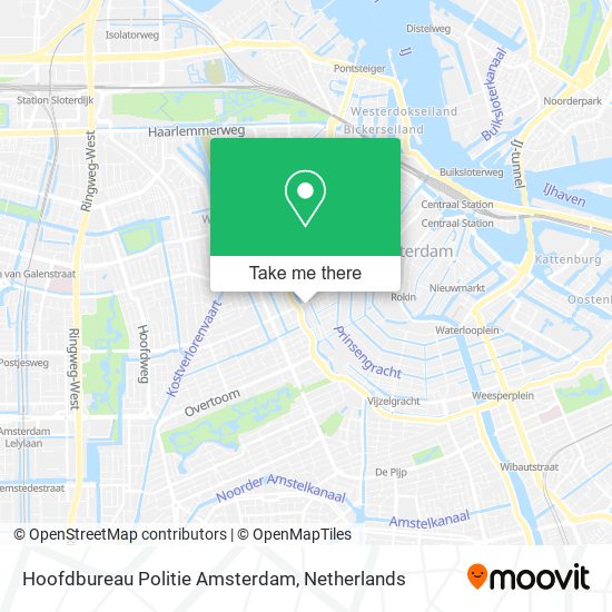 Hoofdbureau Politie Amsterdam map