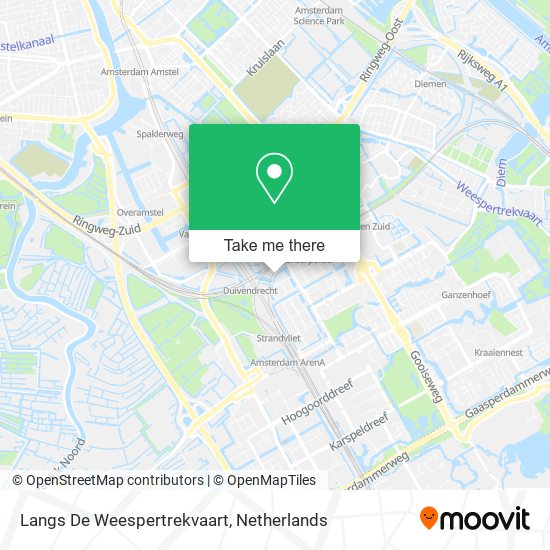 Langs De Weespertrekvaart map