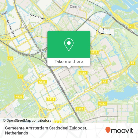 Gemeente Amsterdam Stadsdeel  Zuidoost map