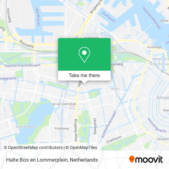 Halte Bos en Lommerplein map