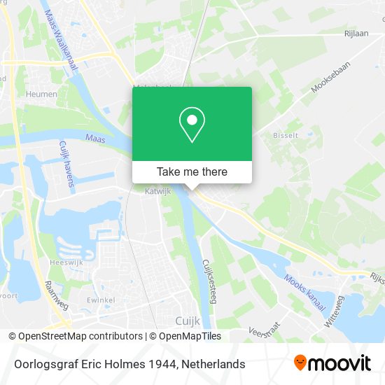 Oorlogsgraf Eric Holmes 1944 map