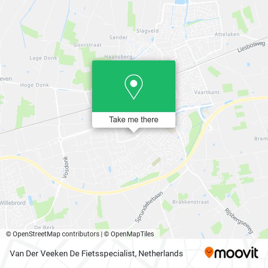 Van Der Veeken De Fietsspecialist map