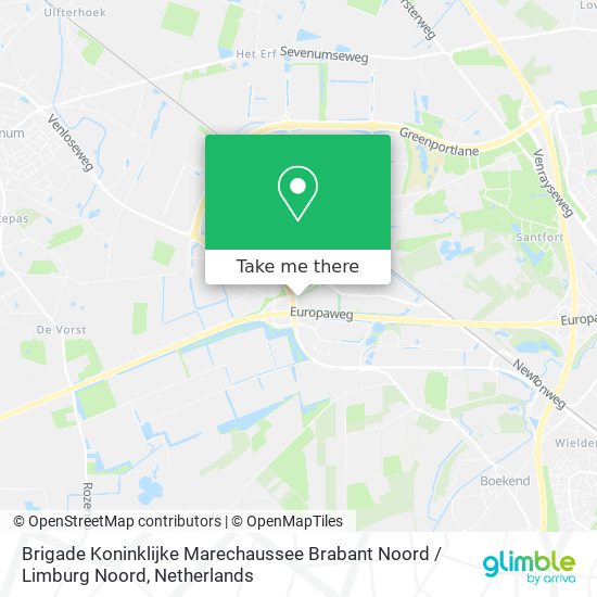 Brigade Koninklijke Marechaussee Brabant Noord / Limburg Noord map