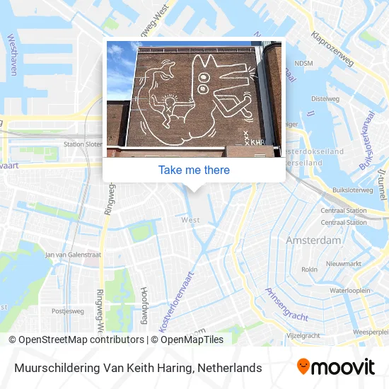 Muurschildering Van Keith Haring Karte