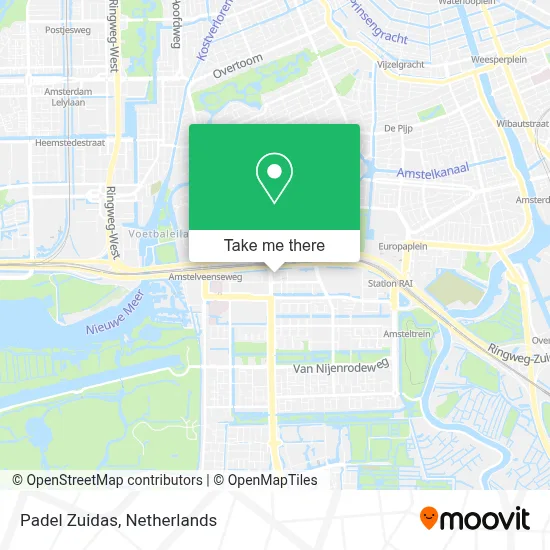 Padel Zuidas map