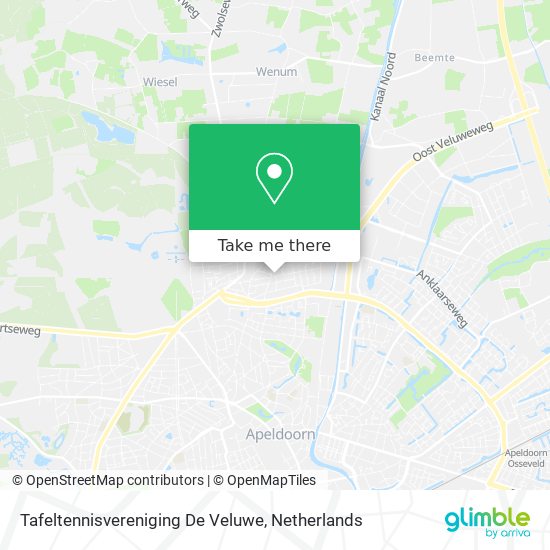 Tafeltennisvereniging De Veluwe Karte