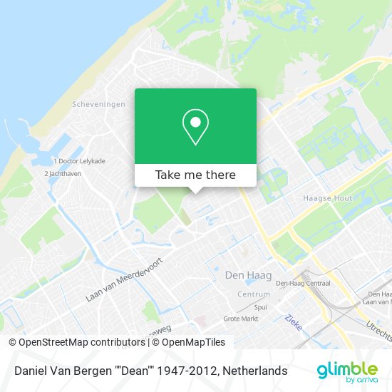 Daniel Van Bergen ""Dean"" 1947-2012 map