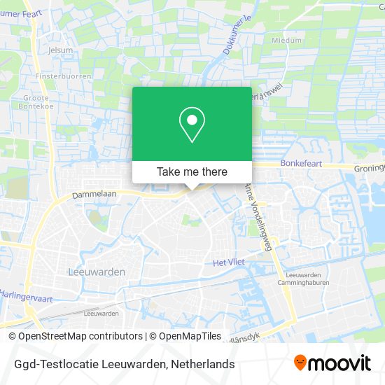 Ggd-Testlocatie Leeuwarden map