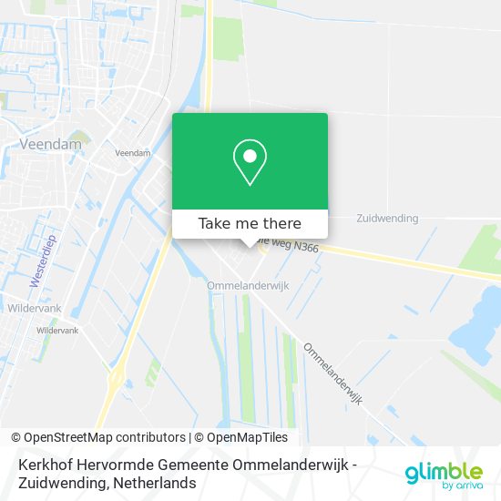 Kerkhof Hervormde Gemeente Ommelanderwijk - Zuidwending Karte