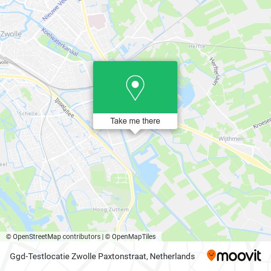 Ggd-Testlocatie Zwolle Paxtonstraat map