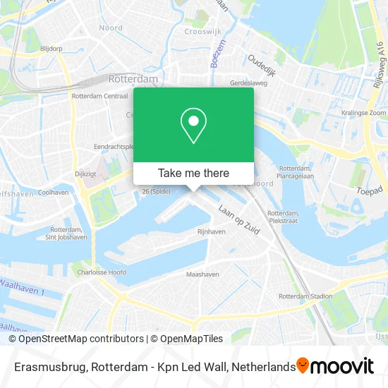 Erasmusbrug, Rotterdam - Kpn Led Wall map