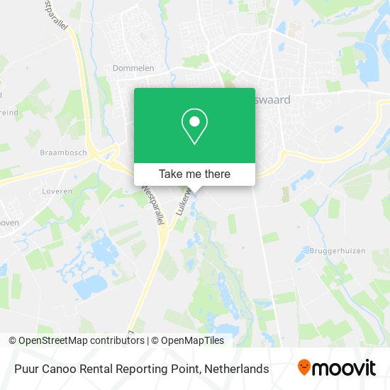 Puur Canoo Rental Reporting Point map