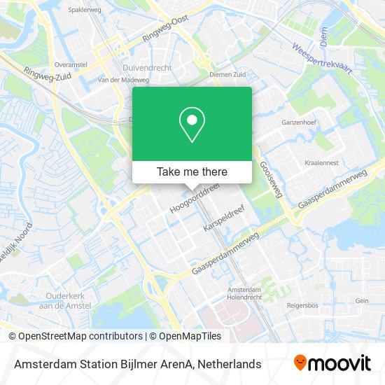 Amsterdam Station Bijlmer ArenA map