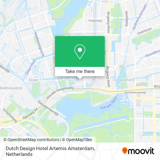 Dutch Design Hotel Artemis Amsterdam map