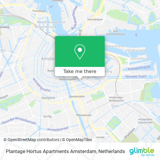 Plantage Hortus Apartments Amsterdam Karte
