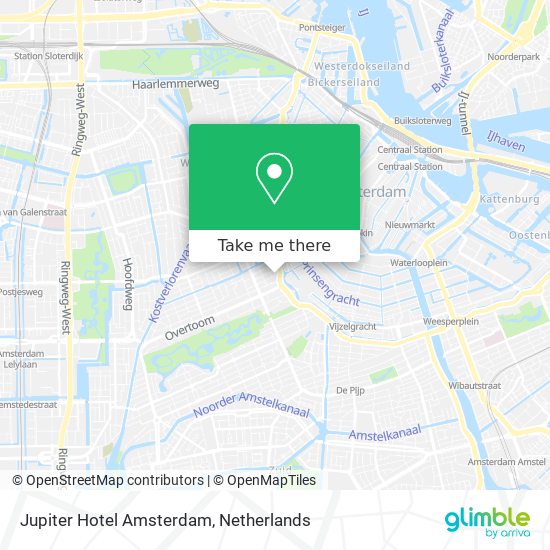 Jupiter Hotel Amsterdam Karte