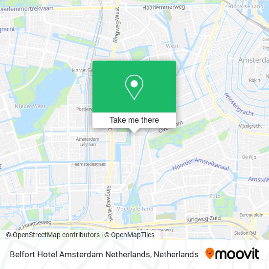 Belfort Hotel Amsterdam Netherlands map