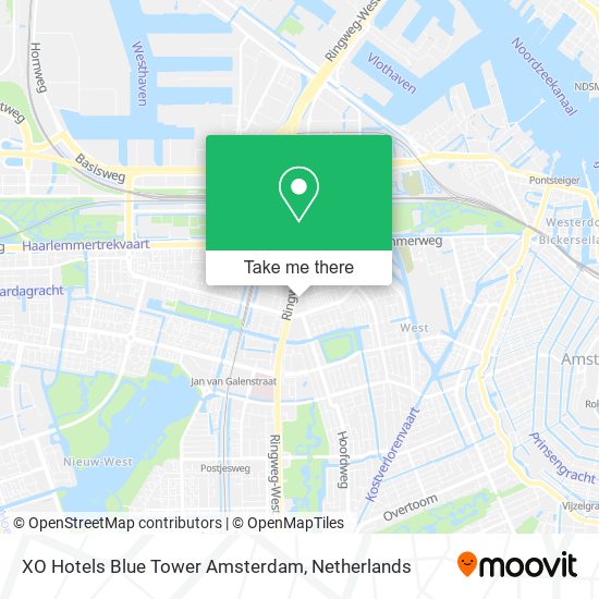XO Hotels Blue Tower Amsterdam Karte