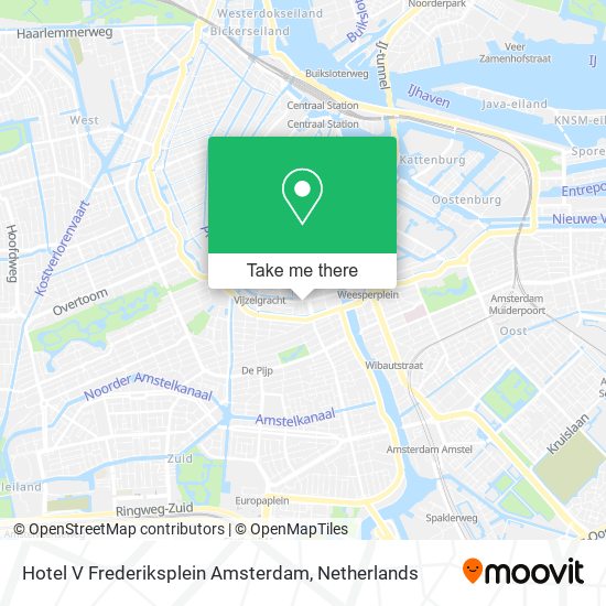 Hotel V Frederiksplein Amsterdam map