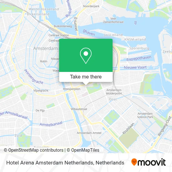 Hotel Arena Amsterdam Netherlands map