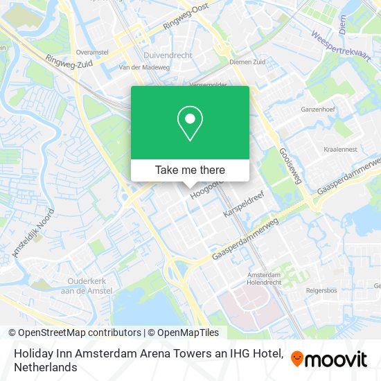 Holiday Inn Amsterdam Arena Towers an IHG Hotel map