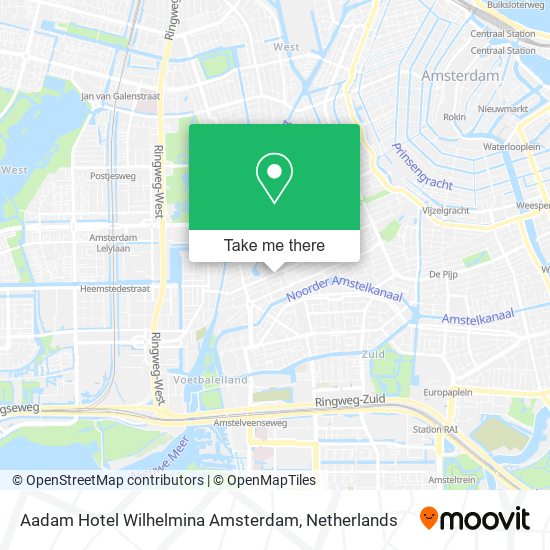 Aadam Hotel Wilhelmina Amsterdam map