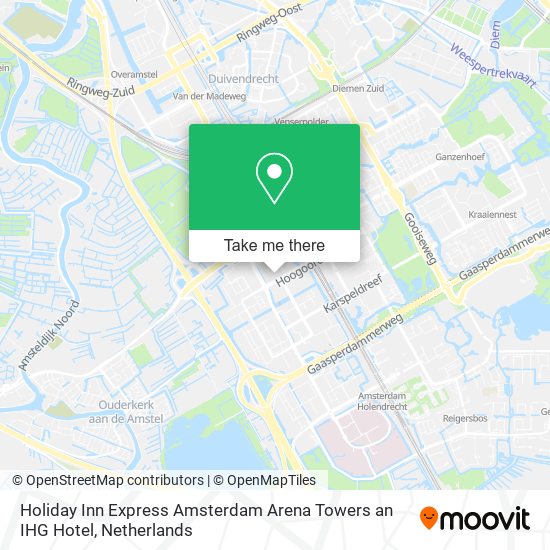 Holiday Inn Express Amsterdam Arena Towers an IHG Hotel map