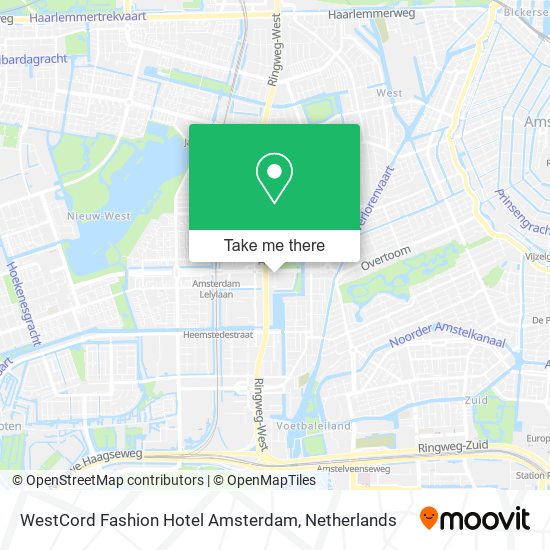 WestCord Fashion Hotel Amsterdam Karte