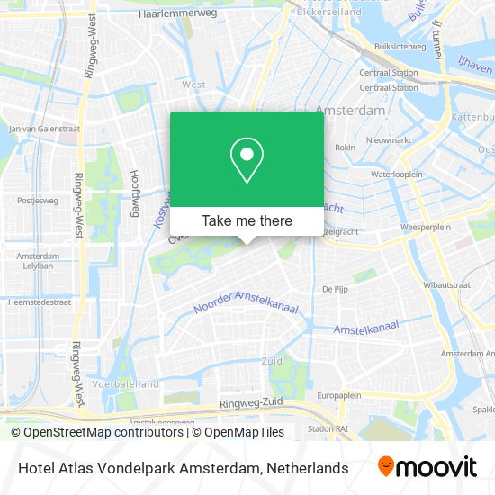 Hotel Atlas Vondelpark Amsterdam map