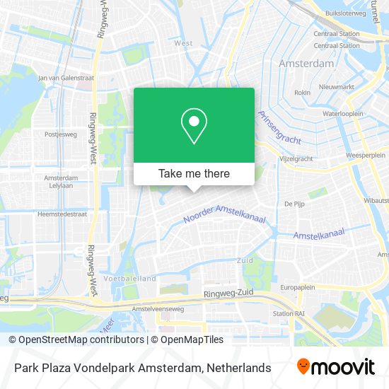 Park Plaza Vondelpark Amsterdam map