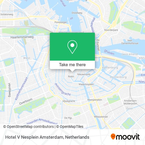 Hotel V Nesplein Amsterdam Karte