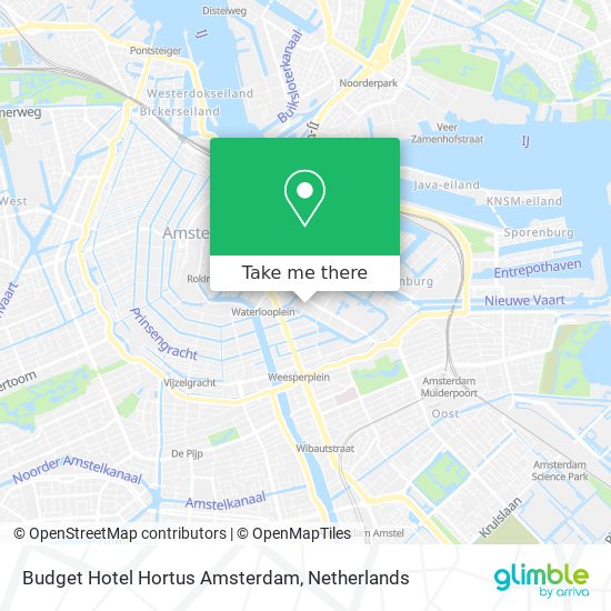 Budget Hotel Hortus Amsterdam Karte