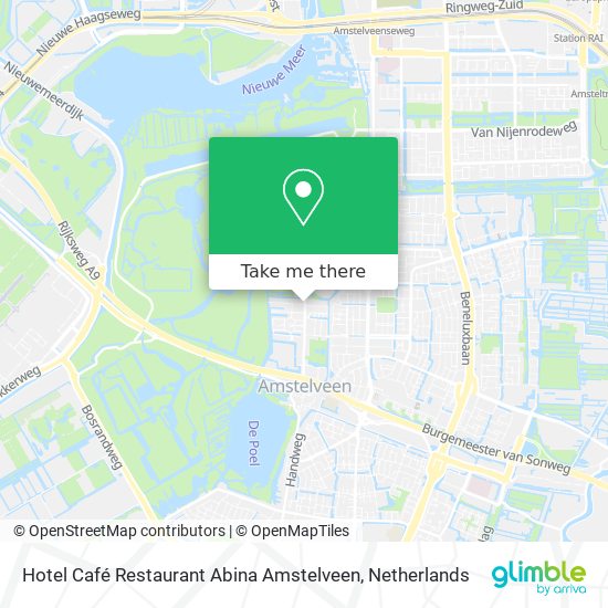 Hotel Café Restaurant Abina Amstelveen map