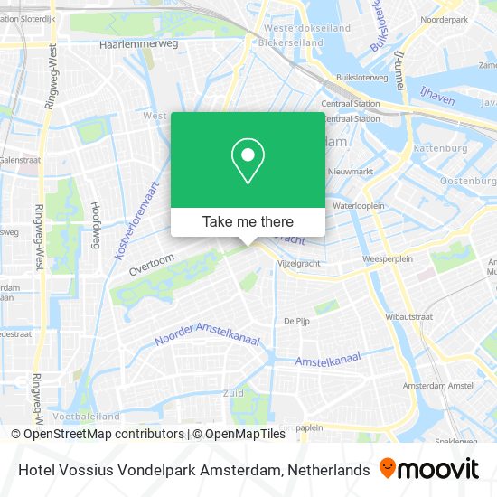 Hotel Vossius Vondelpark Amsterdam map