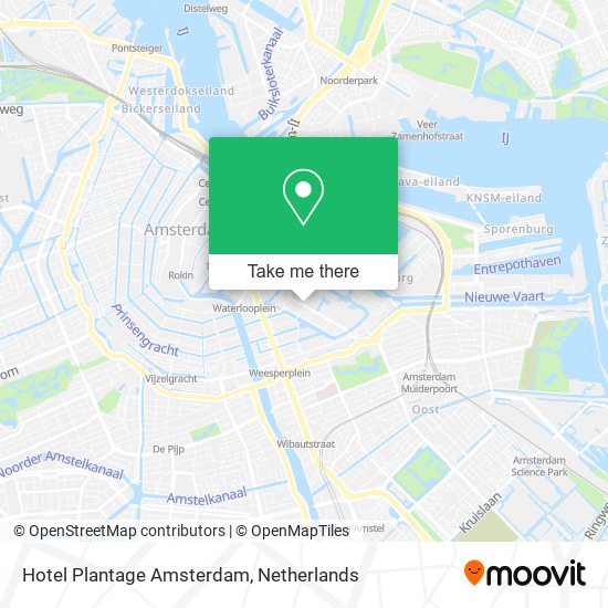 Hotel Plantage Amsterdam map