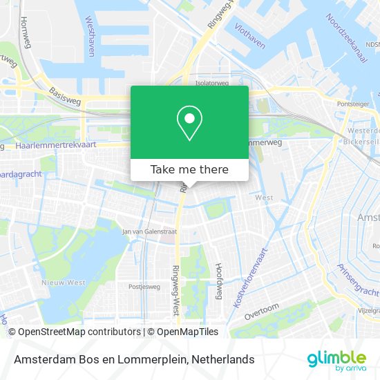 Amsterdam Bos en Lommerplein map