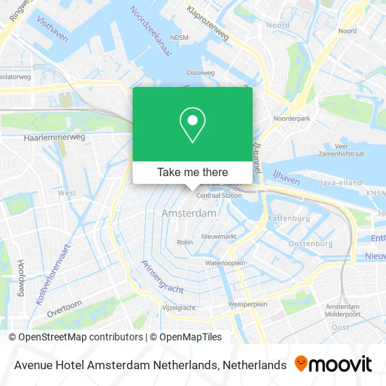Avenue Hotel Amsterdam Netherlands map