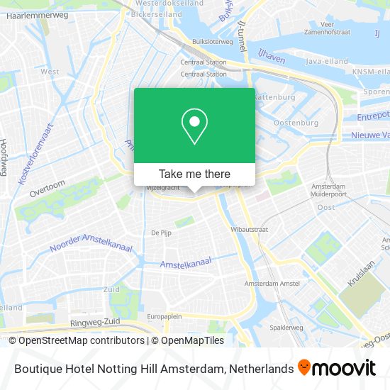 Boutique Hotel Notting Hill Amsterdam Karte