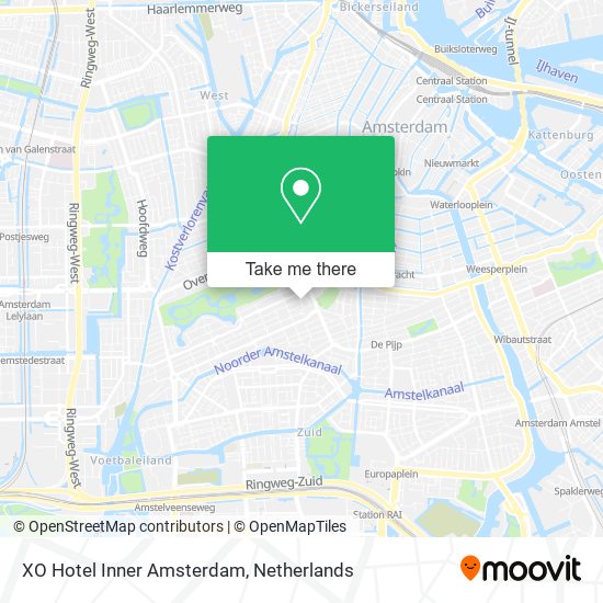 XO Hotel Inner Amsterdam map