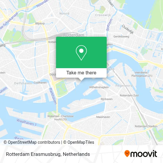 Rotterdam Erasmusbrug Karte